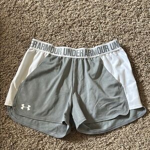 Under Armour Women's Gray and White Shorts
